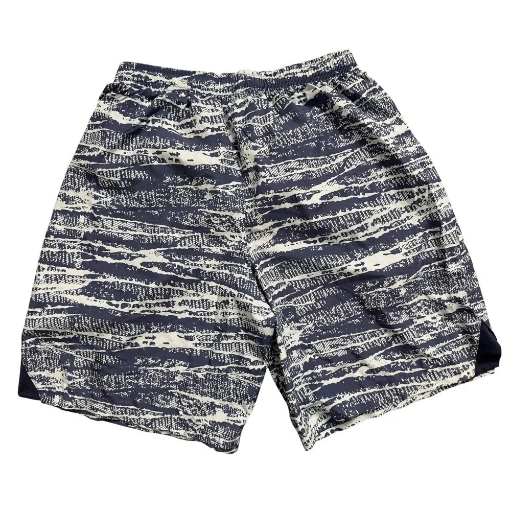 Nike Penn State Nittany Lions AOP Woven Shorts Men Navy White Swim Trunks Size L